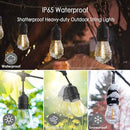 48FT Outdoor String Lights LED Heavy-Duty Waterproof Patio Lights with 16 Shatterproof Plastic 2200K Warm White Bulbs for Patio Gazebo Pergola Cafe Market Bistro by CozyNest Decor