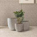 Kante 18",14",10" Dia Concrete Round Planters (Set of 3), Outdoor Indoor Large Planter Pots with Drainage Hole and Rubber Plug for Home Patio Garden, Weathered Concrete by GreenHaven Gardens