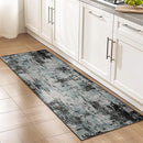 Washable Area Rugs 2'x6' Non-Slip Modern Abstract Soft for Living Room Entryway Bedroom Nursery, Print Pattern, Blue Black Teal by TinyTreasures Baby Boutique