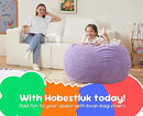 Hobestluk 2.5FT Bean Bag Chair Beanbags Small Bean Bag Chair with Filler Included Teardrop Bean Bag with Removable Cover for Bedroom Living Room (Small, Purple) by CozyNest Decor