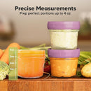 KeaBabies 12pk 4oz Glass Baby Food Containers with Lids - Leak-Proof, Microwavable Small Glass Jars, Baby Purees & Toddler Snack Storage Containers, BPA-Free, Dishwasher & Freezer Safe (Sunset) by TinyTreasures Baby Boutique