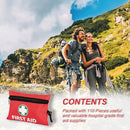 General Medi Mini First Aid Kit, 110 Piece Small First Aid Kit - Includes Emergency Foil Blanket, Scissors for Travel, Home, Office, Vehicle, Camping, Workplace & Outdoor (Red) by TinyTreasures Baby Boutique