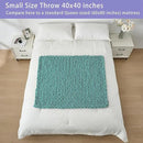 Bigacogo Chunky Knit Throw Blanket for Couch, 40x40 inches, 100% Hand Knitted with Thick Jumbo Chenille Yarn, Cozy Soft Large Rope Knot Cable Crochet Blankets for Sofa Bed Living Room, Light Teal by CozyNest Decor