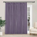 Macochico 100”Wx102”L 100% Blackout Pinch Pleated Linen Curtains for Sliding Door Bedroom Living Room Farmhouse Thermal Insulated Violet Burlap Drapes with Tieback 1 Panel Shabby Chic Style by CozyNest Decor