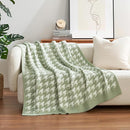 Snuggle Sac Houndstooth Throw Blanket for Couch, Reversible Super Soft Warm Blankets Cozy Knit Fuzzy Plush Lightweight Throws for Sofa, Bed, Camping, Green,50x60 inches by TinyTreasures Baby Boutique