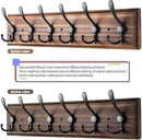 Coat Rack Wall Mount, Wooden Heavy Duty Coat Rack for Wall,6 Triple Coat Hanger Hooks for Hanging Coats,Jacket,Hat,Clothes (Brown, 6 Hooks) by CozyNest Decor