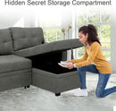 Naomi Home Transform Any Space: Sleeper Sectional Sofa with Convertible Sofa Bed & Inviting Chaise. Find Tranquil Comfort with Stress-Relieving Design & Durable Cushions - Gray/Velvet by CozyNest Decor