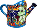Talavera Watering Can Planter Large Flower Pot Large Mexican Pottery Folk Art Hand Painted Home Decor Garden Ceramic Handmade Multicolor 15" (Multi 3) by CozyNest Decor