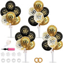 TONIFUL 4 Set Black Gold Balloon Stand Kit for Birthday Decorations for 60th,Balloon Centerpieces for Table Party Decorations Cheers to 60 Years Old Birthday for Men and Women by TinyTreasures Baby Boutique