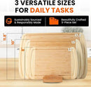 Bamboo Cutting Board Set – Charcuterie & Chopping Boards for Kitchen, Large & Small Sizes, Safe Cutting Boards for Meat, Cheese, Pizza – Home & Kitchen Gift Idea by CozyNest Decor