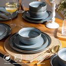 GBHOME Ceramic Dinnerware Sets for 4, 12 Pieces Stoneware Plates and Bowls Sets, Reactive Glaze Dishes -Scratch Resistant, Dishwasher&Microwave Safe, Space Blue by CozyNest Decor