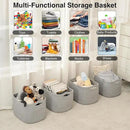 Storage Baskets for Organizing & Shelves, Woven Cotton Rope Organization Bins for Dog Toys, Clothes, Books, Nursery Organizer, 15" Lx11 Wx9.5 H, (4 Packs) Grey by CozyNest Decor