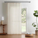 Joydeco Light Filtering Curtains 96 Inch Length for Bedroom, Linen Curtains 96 Inch Length 1 Panel Set for Living Room，White Semi Sheer Drapes 96 Inches Long with Rod Pockets by CozyNest Decor