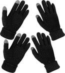 Geyoga 2 Pairs Women's Winter Touch Screen Gloves Soft Warm Fleece Lined Knit Elastic Cuff Winter Texting Gloves by TinyTreasures Baby Boutique