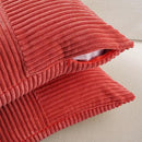 Fancy Homi 2 Packs Red Big Decorative Throw Pillow Covers 24x24 Inch for Couch Bed Sofa, Holiday Christmas Home Decor Gift, Soft Corss Corduroy Patchwork Accent Square Cushion Case 60x60 cm by CozyNest Decor