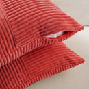 Fancy Homi 2 Packs Red Decorative Throw Pillow Covers 22x22 Inch for Living Room Couch Bed Sofa, Holiday Christmas Home Decor Gift, Soft Corss Corduroy Patchwork Accent Square Cushion Case 55x55 cm by CozyNest Decor