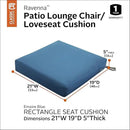 Classic Accessories Ravenna Water-Resistant 21 x 19 x 5 Inch Patio Seat Cushion, Empire Blue, Patio Loveseat Cushion by GreenHaven Gardens