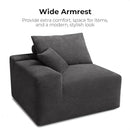 LIKIMIO 120" Modern L-Shaped Modular Sectional Sofa for Living Room, Corduroy Upholstery Dark Grey, Oversized 3-Seater Couch with Deep Seat and Movable Ottoman – No Assembly by CozyNest Decor