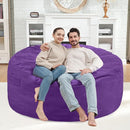 4FT Bean Bag Chair, Large Bean Bag Chairs with Memory Foam Filled, Fluffy Beanbag Sofa with Dutch Velvet Cover, Round BeanBag Chairs for Living Room, Playroom - Purple by TinyTreasures Baby Boutique