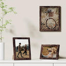 Vittanly 6x8 Picture Frames Set of 9, Shatter Resistant Plexiglass, Display 4x6 Pictures with Mat or 6x8 without Mat, Photo Frames for Wall or Tabletop, Engineered Wood, Brown by CozyNest Decor