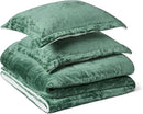 Amazon Basics Reversible Sherpa Comforter Set with Pillow Sham, Green, King by CozyNest Decor