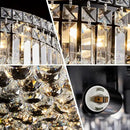 6-Lights Black Crystal Flush Mount Chandelier Light Fixture K9 Crystals Modern Ceiling Lights Elegant Pendant Lamp for Bedroom,Hallway,Bar,Living Room,Dining Room,H5.9 xW20 (Bulbs Not Included) by CozyNest Decor