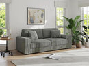 91-Inch Corduroy Pull Out Couch with Storage, Convertible Queen Sleeper Sofa with Pull Out Bed, Hide a Bed Couches for Bedroom, Guest Room, Apartment, Small Places, RV (Grey) by CozyNest Decor