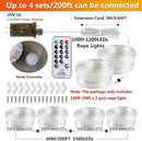 100ft 1200 LED Rope Lights Outdoor, Connectable Warm White Rope Lights Plug in, Outdoor String Lights Waterproof Decorative Lighting for Deck Patio Backyard Garden Pool Camping Room Indoor Décor by TinyTreasures Baby Boutique