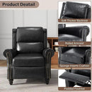 UIXE Pushback Recliner Chairs Set of 2, PU Leather Armchair Push Back Accent Chair, Rivet Trim Club Chair Home Theater Overstuffed Single Sofa Reading Seat for Living Room, Black by CozyNest Decor