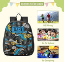 Monster Truck Toddler Backpack Waterproof Mini Backpack with Name/Text Preschool Backpack Cute Small Kindergarten Pre School Bags 13 Inch, Medium, Pattern 4 by TinyTreasures Baby Boutique