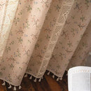 Sutuo Home Boho Curtain Semi-Blackout Crochet Hollow Lace Patchwork with Floral Print Cotton Linen Fabric, Handmade Tassels Rod Pocket Bohemian Window Drapes for Living Bedroom, 59"W x 63"L, 1 Panel by CozyNest Decor