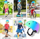 Adjustable Color Gradient Skateboard Helmet for 3-5-8-14+Ages【Toddler Kids Youth Adult】 Girls Boys Woman.Bike Helmet for Multi-Sports Cycling Bicycle Scooter Inline Roller Skate Rollerblading by TinyTreasures Baby Boutique
