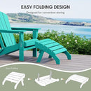 WestinTrends Dylan Outdoor Patio HDPE Adirondack Ottoman Footrest, Turquoise by CozyNest Decor
