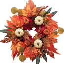 Fall Wreaths for Front Door, DECSPAS 21" Fall Wreath with Maple Leaves Pumpkin Berries, Autumn Decorations for Home, Artificial Harvest Door Wreath Outside, Window, Wall, Fireplace, Thanksgiving Decor by CozyNest Decor