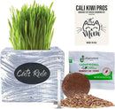 Cat Grass for Indoor Cats Kit – Organic Wheatgrass Seed & Soil, Hairball Remedy in Red Cedar Planter, Gift Box with Bonus Label, Pen & 10% Cat Treats Discount (White) by GreenHaven Gardens