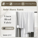 RAIN CITY White Blackout Curtains 120 Inches Long Modern Farmhouse Back Tab Pleated Look Window Drapes for Bedroom Living Room 2 Panels 50x120x2 by CozyNest Decor