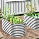 Giantex 5x3x2ft Raised Garden Bed, Large Metal Elevated Oval Planter Bed, 193 Gallon Capacity, Outdoor Planting Garden Box for Vegetable Flower Herb Grow (Silver) by GreenHaven Gardens