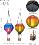 TERESA'S COLLECTIONS 2 Pack Hanging Solar Lantern Outdoor Garden Decor for Valentine ,Waterproof Plastic Hot Air Balloon Orange Flickering Flame Effect Lantern for Yard Tree,Gift for Mom,18" by GreenHaven Gardens