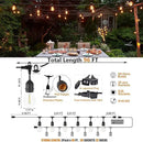 Achin Outdoor String Lights 96FT(48FT*2) Waterproof IP65 LED Patio Lights with 30+2 S14 Edison Bulbs Warm 2200K Hanging Lights Outside Shatterproof String Lights for Outside Bistro, Market, Yard by GreenHaven Gardens