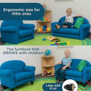 Children's Factory As We Grow Chair and Couch, Flexible Seating for Daycare or Preschool, Kids Reading Couch, Playroom Furniture, Deep Water by CozyNest Decor