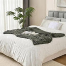 Esterra Chunky Knit Blanket Throw, 100% Handmade Chenille Throw Blanket 40"x50", Soft Thick Yarn Cable Knit Crochet Throw Blanket Rope Knot Throw for Couch Bed Sofa, Dusty Olive by CozyNest Decor