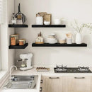 Black Floating Shelves for Wall 24 Inches Long, 12" Deep Wall Shelves 2" Thick, Heavy Duty Shelf for Bedroom, Bathroom, Living Room, Kitchen, Office, Home Decor, Modern Shelf Set of 2, 24" X 12" X 2" by CozyNest Decor