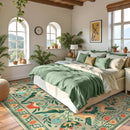 Moynesa Washable 8x10 Area Rugs for Living Room, Ultra Thin Soft Boho Bedroom Rug Stain Resistance, Low Pile Indoor Bird Pattern Sage Green Large Carpet for Nursery Dining Room Under Table by TinyTreasures Baby Boutique