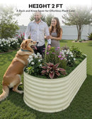 6x3x2 ft Raised Garden Bed,Galvanized Raised Planter Boxes Outdoor with Easy Assembly, Large Garden Bed for Vegetables, Fruits, Flower,Raised Garden Bed,Beige by GreenHaven Gardens
