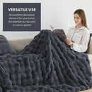 Cozy Faux Fur Throw Blanket for Bed-Warm Fuzzy Throw Blanket, Soft Plush Thick Bubble Blankets for Bedroom and Living Room, Furry Luxury Blanket, 90 x 90, Grey by CozyNest Decor