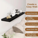Black Floating Shelves 55 Inch Long, 12 Inch Deep Floating Shelves for Wall, 55 x 9 Large Floating Shelf for Fireplace Mantel, 2" Thicked Wall Shelves for Living Room, Bedroom Storage, 1 Pack by CozyNest Decor