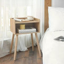 MaxSmeo Nightstand, Mid Century Modern Side Table Bedroom with Storage, Small End Bedside Table with Solid Wood Legs for Living Room, Office Small Spaces (Rustic Walnut) by CozyNest Decor