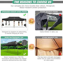 COBIZI 10x20 Pop Up Canopy Heavy Duty Without Sidewalls, Commercial Heavy Duty Pop Up Tent for Parties All Weather Waterproof and UV 50+ Wedding Tent with Roller Bag(Legs Upgraded),Black by GreenHaven Gardens