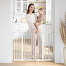 Comfy Cubs Baby Safety Gate with 3 Extensions - Adjustable 42" x 1.9" x 30" Q195 Steel Doorway Barrier - Powder-Coated Finish for Stairs and Doorways - Walk-Through Design Pet Gate - White by TinyTreasures Baby Boutique