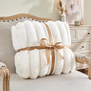 BEDELITE Faux Fur Throw Blanket for Couch, Soft and Cozy Luxurious 3D Striped Fluffy Blanket, 770GSM Thick Warm Plush Fuzzy Faux Rabbit Fur Blanket for Women Gift (Cream, 50"x 60") by CozyNest Decor